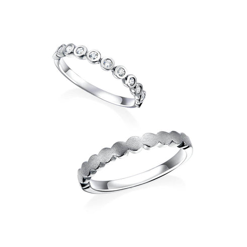 結婚指輪 ウォータードロップ ~クラシカルな水玉模様~ DM-146/Ladies